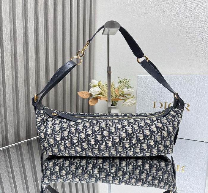 迪奥流浪包布兰中号蓝布